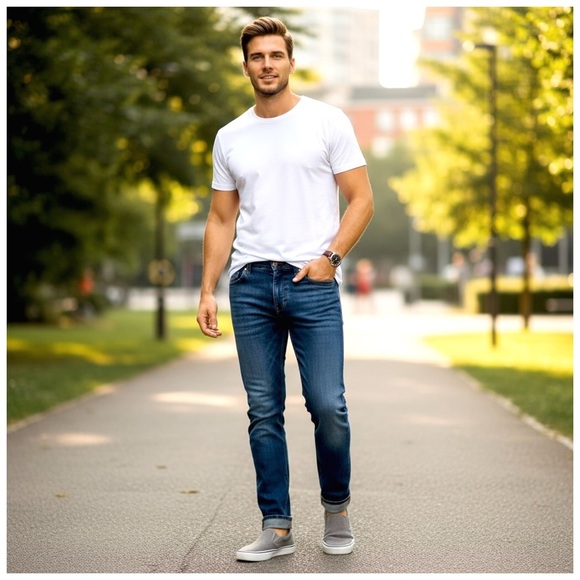 The Perfect Jean NYC Men’s ‘Knight’ Slim-Fit Jeans. Dark Blue. 36 x 30. NEW - Picture 1 of 14